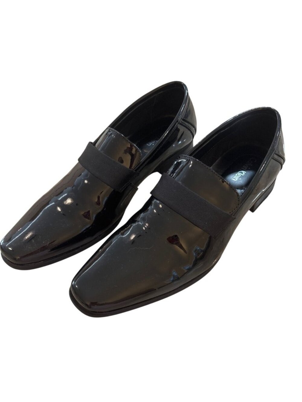 Calvin Klein Bernard 11 Black Patent Leather Slip-On Tuxedo Dress Loafers
